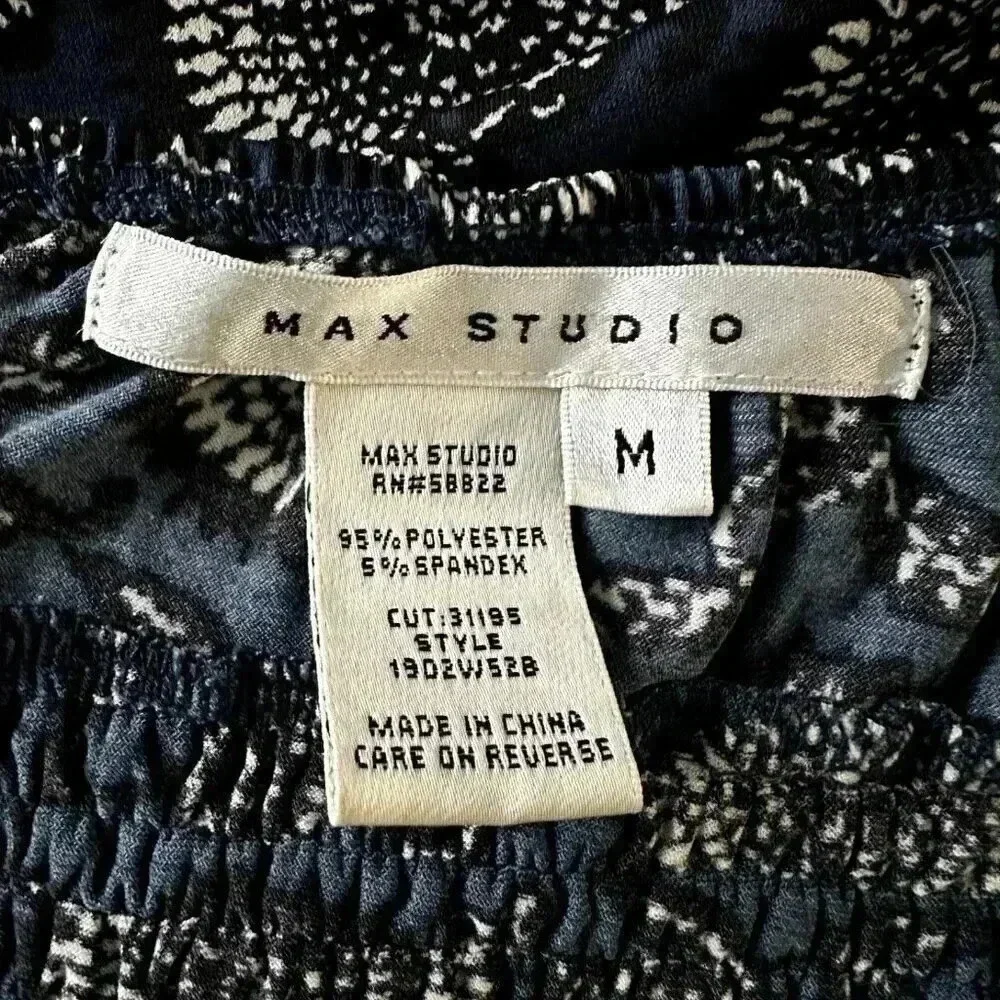 Max Studio dress Size Medium blue bandana print short sleeveless - Picture 11 of 11